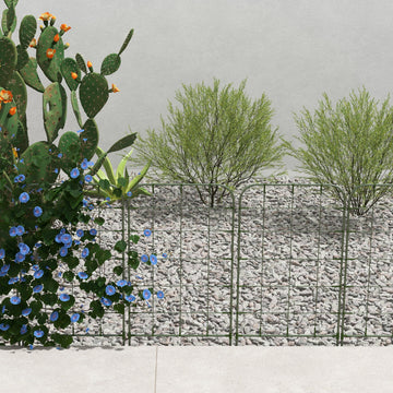 6-Piece Plant Support Set, Trellis for Climbing Plants, Garden Stakes, Steel, Green, 40 x 90 cm