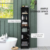 Armoire de rangement haute pour salle de bain, colonne autoportante pour linge avec 3 étagères ouvertes réglables, blanche