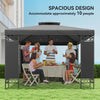10 x 10 FT Canopy Gazebo, Double Roof Patio Gazebo with Screen Panels and Metal Frame for Deck, Backyard, Dark Grey
