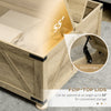 Farmhouse Coffee Table, Square Center Table with Flip-top Lids, Hidden Storage Compartment and Wooden Legs