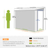 4' x 8' Outdoor Storage Shed Lean to Shed Outdoor Metal Tool Shed with Lockable Door and Air Vents