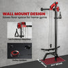 Soozier Wall Mount Cable Station, 16 Positions Adjustable Pulley Machine, Cable Crossover Machine with Lat Pulldown Bar