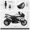 Kids Electric Pedal Motorcycle Ride-On Toy 6V Battery Powered w/ Music Horn Headlights Motorbike for Girls Boy White