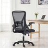 Office Chair, Mesh Desk Chair with Flip-up Armrests, Lumbar Support, Adjustable Height, Black