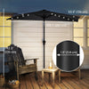 Half Outdoor Patio Umbrella with Solar LED Lights Half Umbrella with Crank 105.1