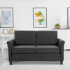2-Seat Sofa Two-Seater Couch with Armrests and Wood Legs for Living Room, Bedroom