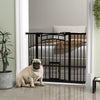Auto-Close Pet Gate, Stair Gate with Cat Door, Double Locking for Doorways Hallways Stairs, Fits 29