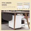 Mobile Filing Cabinet with 2 Drawers, Office Storage Cabinet with 5 Wheels, White Wood Grain