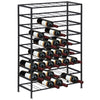 9-Tier Metal Wine Bottle Rack 54 Bottles Freestanding Wine Storage Holder Home Bar Wine Display Stand Cellar Bottle Organizer Black