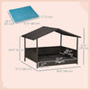 Wicker Pet House Dog Bed for Indoor/Outdoor Rattan Furniture with Cushion