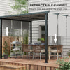 10' x 10' Metal Pergola, Outdoor Pergola with Retractable Canopy, for Garden, Patio, Backyard, Deck, Light Grey