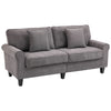 Modern 3 Seater Sofa, Corduroy Fabric 3 Seater Couch with Pine Wood Legs and Rolled Armrests for Living Room