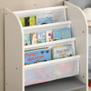 Qaba Kids Toy Storage Organizer Shelf, Children Bookshelf for Bedroom, Playroom, Nursery, Grey
