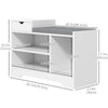 Upholstered Shoe Storage Bench, Hallway Shoe Storage with Seat, Drawer, 3 Open Shelves for Entryway, White