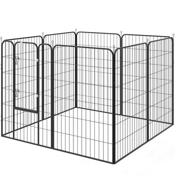 8 Panel Pet Playpen Play Yard Fence Home DIY Heavy-Duty Metal Foldable Indoor Outdoor 47
