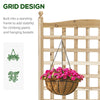 Raised Garden Bed with Trellis, Wood Planter Box for Garden, Free Standing Flower Bed, 25.2