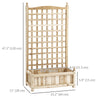 Raised Garden Bed with Trellis, Wood Planter Box for Garden, Free Standing Flower Bed, 25.2