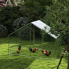 Metal Chicken Coop, 9.8 x 5.6 FT Walk-in Chicken Run with Cover, Lockable Door, Outdoor Poultry Cage for 5-8 Chickens