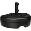 Plastic Half Round Umbrella Base, Sand or Water Filled Half Patio Umbrella Stand Holder 40lb Water or 46lb Sand, Black