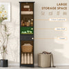 Modern Bathroom Cabinet, Narrow Bathroom Vanities with Open Shelf Drawer Recessed Doors and Adjustable Shelves Black