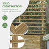 Wooden Planter with Trellis, Raised Garden Bed with 4 Wheels for Climbing Plants, 30