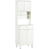 Modern Kitchen Buffet with Hutch Wooden Storage Cupboard with Microwave Counter 2 Cabinet and Drawer for Dining Room Living Room