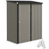 5' x 3' Outdoor Storage Shed, Steel Garden Shed with Single Lockable Door, Tool Storage Shed for Backyard, Grey