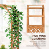 Raised Garden Bed with Arch Trellis, Freestanding Outdoor Planter Box for Vine Climbing Plant Flower Herb, Brown