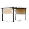 12' x 10' Outdoor Patio Gazebo Pergola with Retractable Canopy Roof, Steel Frame with Stakes, Unique Design