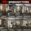 Soozier Home Multi Gym Smith Machine with 143LBS Weight Stack, Cable Pulley System, Chest Station, Preacher Pad, Leg Developer