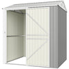7' x 6' Tall Outdoor Storage Shed, Waterproof Metal Garden Shed with Gloves, Lockable Door, Silver