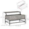 Lift Top Coffee Table with Hidden Storage Compartment Lift Tabletop Center Table for Living Room, Grey