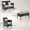 4-Piece Rattan Outdoor Furniture Set Patio Furniture Set with Coffee Table 22.8