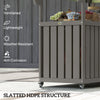 Outdoor Bar Cart with Storage Cabinet, Stainless Steel Outdoor Bar Table Top, Wheeled HDPE Kitchen Island for Food Prep