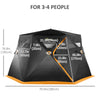 4 Person Insulated Ice Fishing Shelter, Pop-Up Portable Ice Fishing Tent with Carry Bag and Two Doors for -22℉
