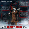 5.6' Life Size Clown Outdoor Halloween Decoration Animatronic, Animated Prop w/ Light Up Eyes