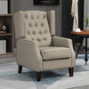 Faux Leather Accent Chair with Thick Padding for Living Room, Bedroom, Home Office