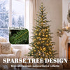 6ft Prelit Sparse Christmas Tree with Downswept Hinges Warm White LED Lights, Green