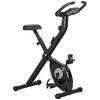 Soozier Foldable Exercise Bike Indoor Stationary Bike w/ 8-Level Magnetic Resistance LCD Screen Phone Holder for Home Gym Black