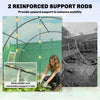 Walk-in Tunnel Greenhouse, Plant Hot House w/ Support Rods, Roll-up Mesh Door, Mesh Windows, 13'x9.8'x6.6', Green