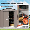 7' x 4' x 6' Garden Storage Shed Outdoor Patio Metal Tool Storage House w/ Foundation Kit and Double Doors, Grey