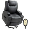 Power Lift Recliner Chair for Elderly, PU Leather Lift Chair with Thick and High Back, Footrest, Remote, Side Pockets, Cup Holders, Reclining Sofa for Living Room