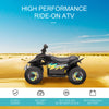 Kids Ride on ATV, 6V Battery Powered Quad Car with Forward, Reverse Switch, for Boys Girls 18-36 Months, Black