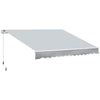 12' x 8' Retractable Awning Patio Awnings Sun Shade Shelter with Manual Crank Handle, UV & Water-Resistant Fabric and Aluminum Frame for Deck Balcony Yard