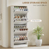 Modern Shoe Storage Cabinet with 4 Flip Drawers and Adjustable Shelves, Shoe Cabinet for 18-24 Pairs of Shoes, White