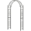 7.5 ft Steel Garden Arch, Outdoor Trellis Arbor with Scrollwork for Climbing Plants, Wedding Arch, Black