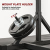 Soozier Adjustable Squat Rack, Multi-Function Bench Press Rack with Weight Plate Holders and Pull up Bar, Black
