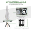 31.5'' Round Bistro Table Outdoor Dining Coffee Table w/ Tempered Glass Top Patio Garden Side Table Weather-resistant