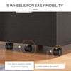 Mobile Filing Cabinet, Vertical File Cabinet with 2 Drawers, Wheels, for Letter or A4 File, Black