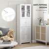 Freestanding Bathroom Cabinet with Glass/Louvred Doors, Tall Bathroom Cabinet for Kitchen, Study, Living Room